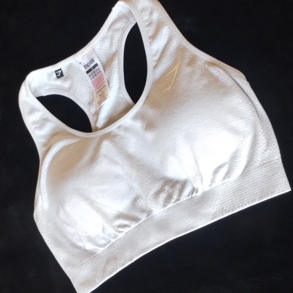 Gymshark Vital Seamless 2.0 Light Grey Marl Sports Bra Medium - Large - Picture 3 of 8